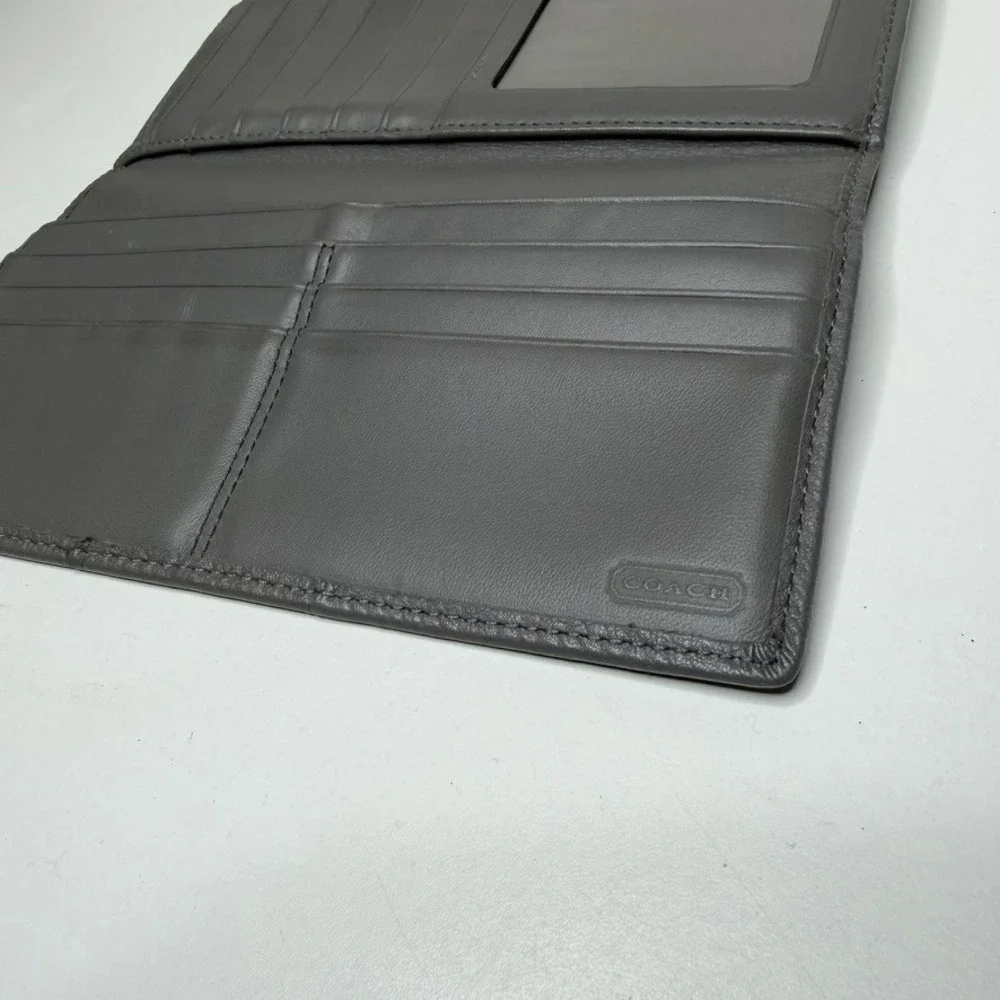 Coach Kristin Gray Leather Envelope Clutch Wallet
